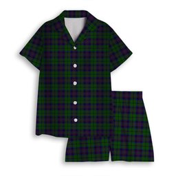 ScotsTee Shop Scottish Gary or Garry Women's Short Sleeve Short Set Tartan Pyjama Set