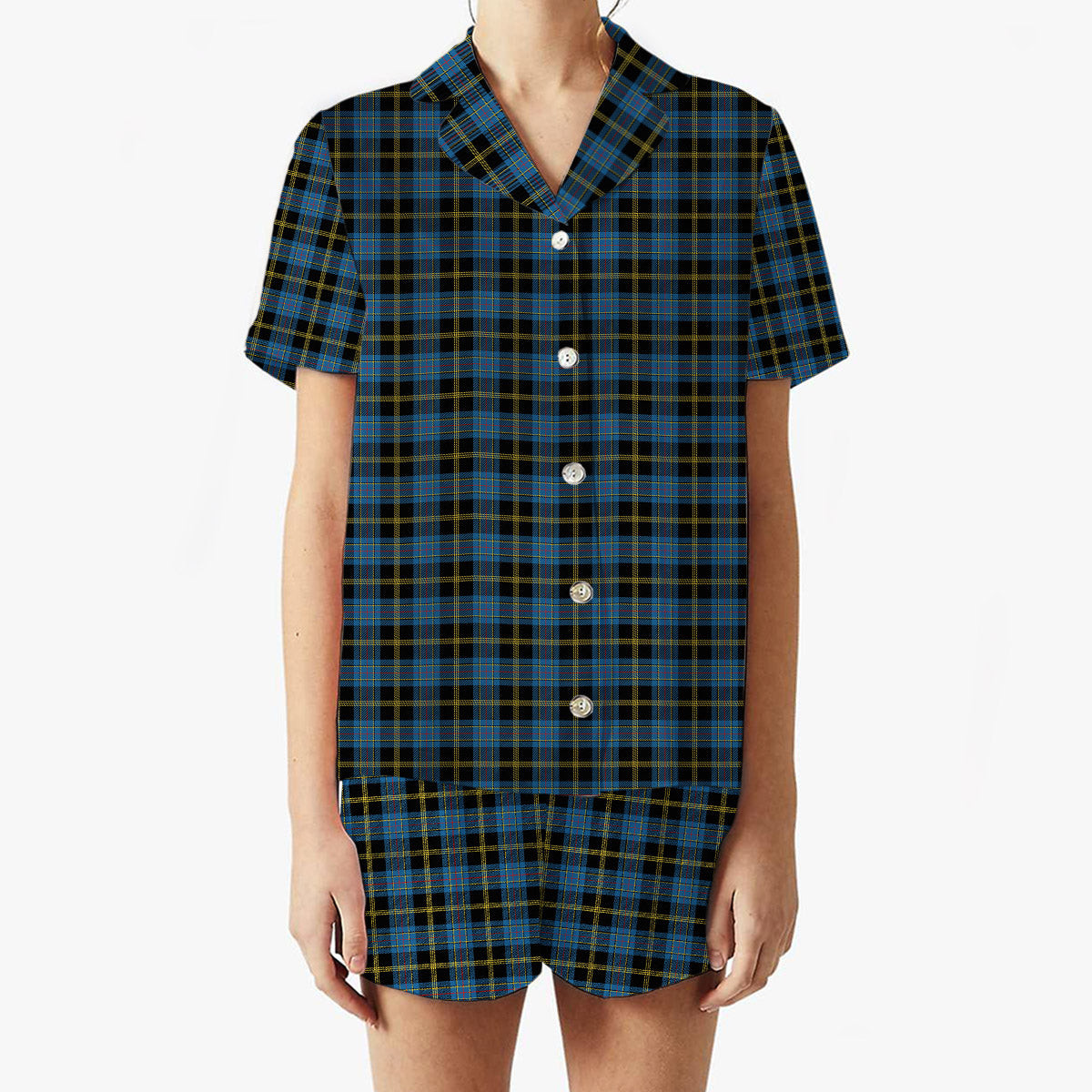 ScotsTee Shop Scottish Ewbank Modern Clan Women's Short Sleeve Short Set Tartan Pyjama Set