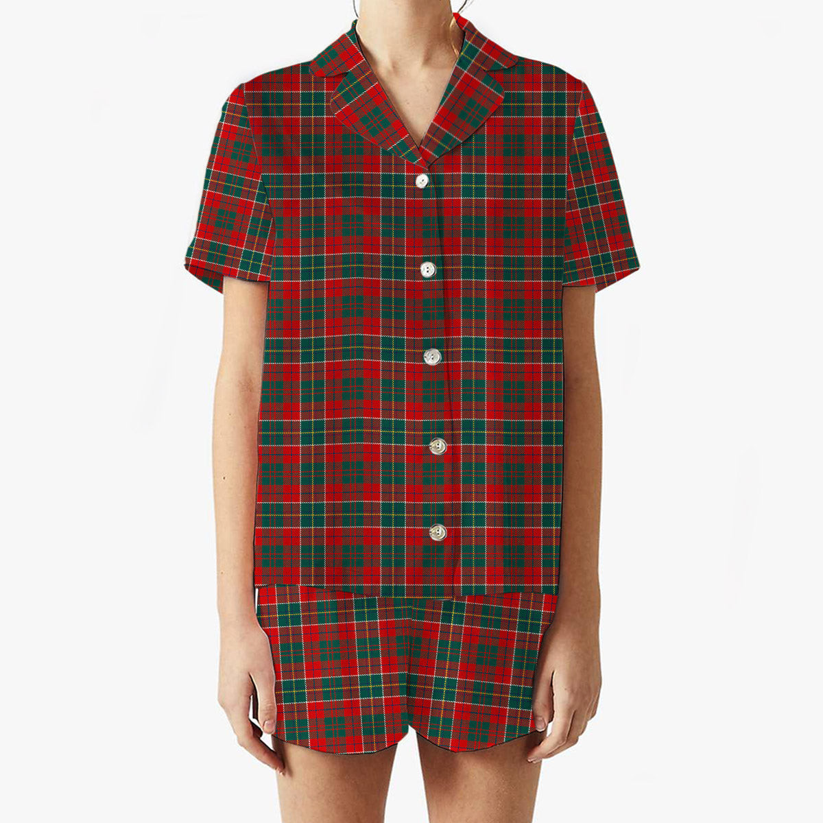 ScotsTee Shop Scottish Galbraith USA Modern Women's Short Sleeve Short Set Tartan Pyjama Set