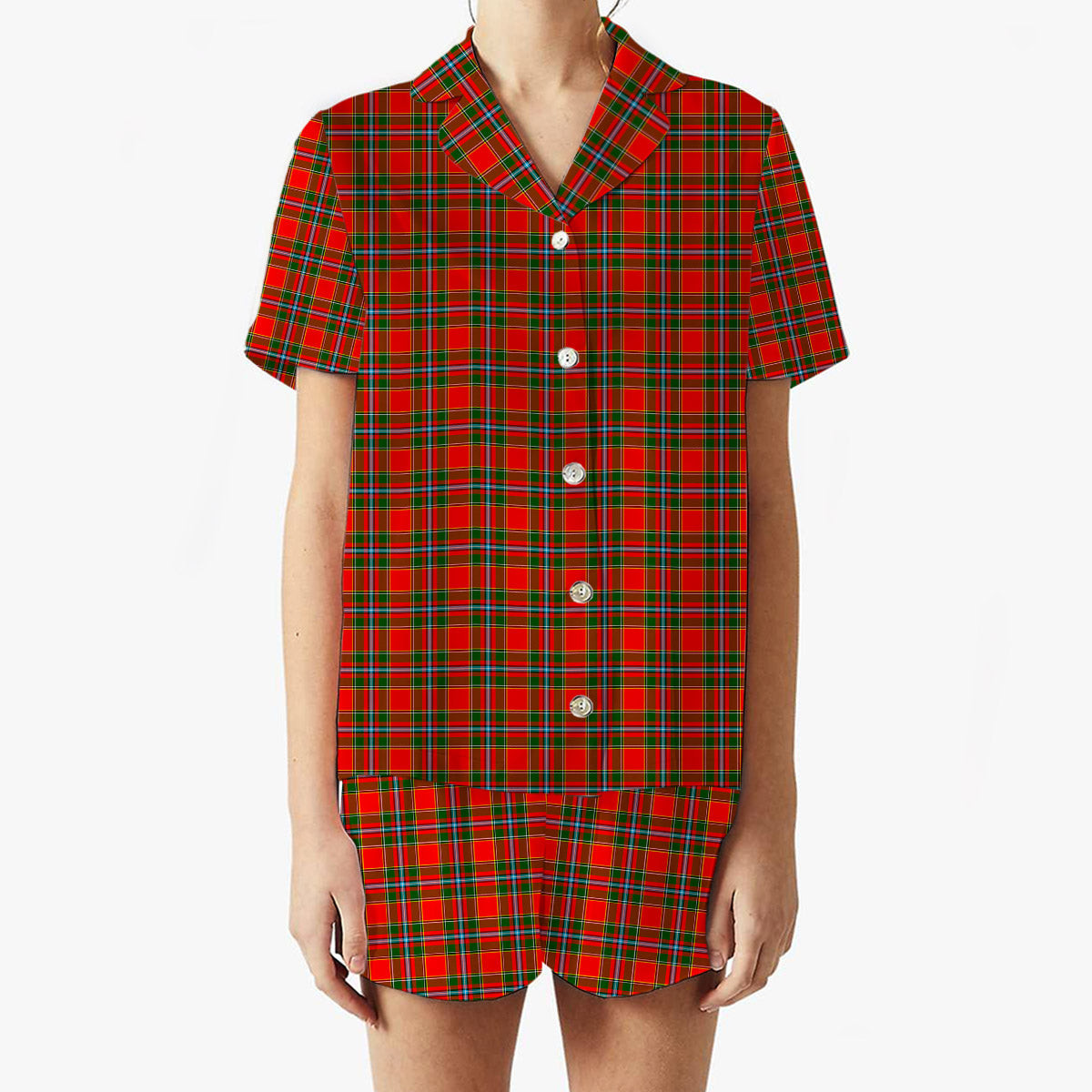 ScotsTee Shop Scottish Drummond of Perth Women's Short Sleeve Short Set Tartan Pyjama Set