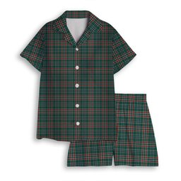ScotsTee Shop Scottish Gayre Dress Modern Women's Short Sleeve Short Set Tartan Pyjama Set