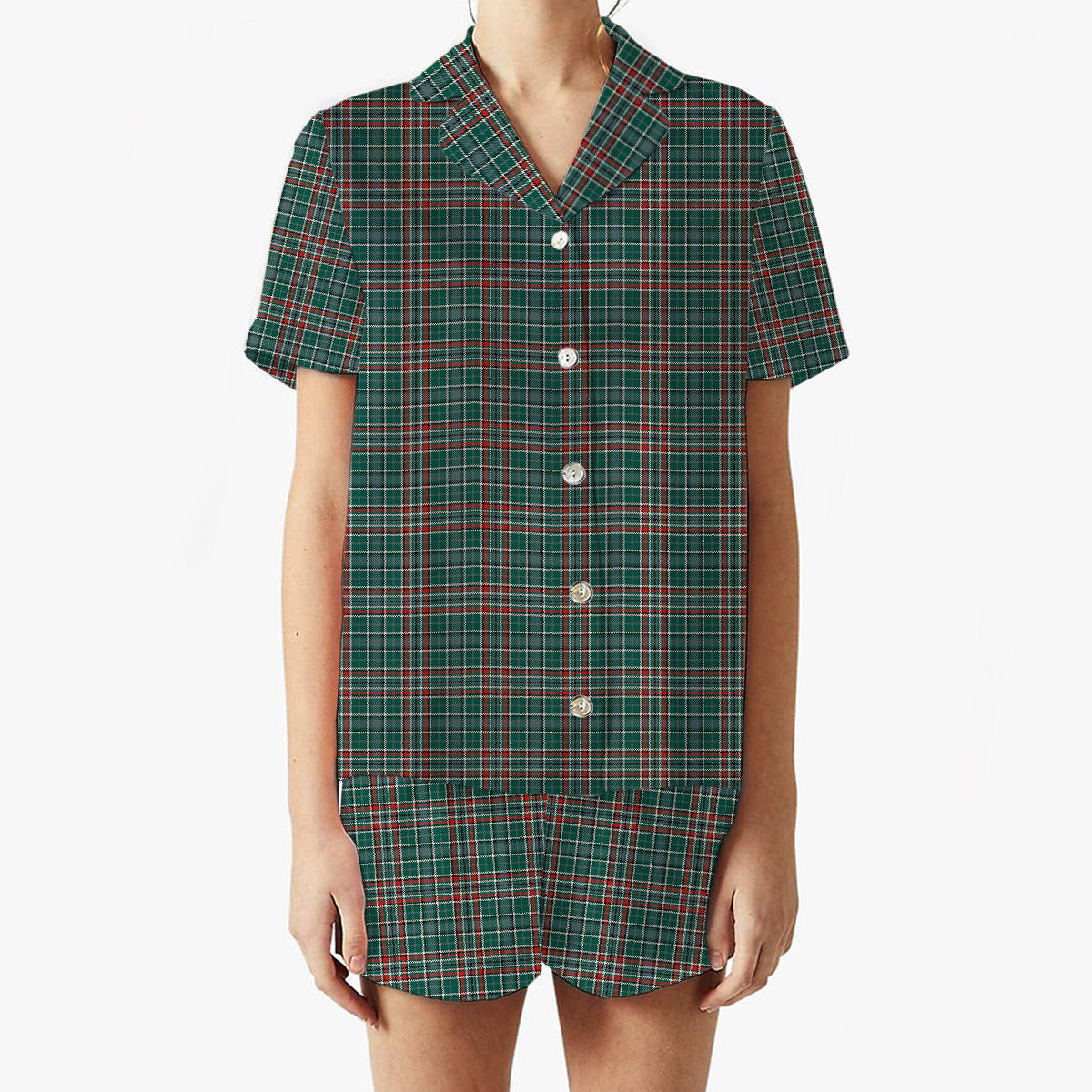 ScotsTee Shop Scottish Gayre Dress Modern Women's Short Sleeve Short Set Tartan Pyjama Set