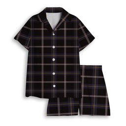 ScotsTee Shop Scottish Navy Dress Blue Women's Short Sleeve Short Set Tartan Pyjama Set