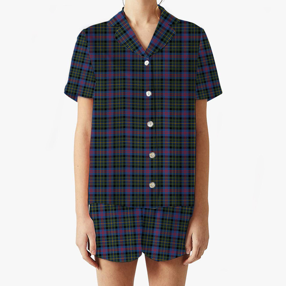ScotsTee Shop Scottish MacCallum of Berwick Modern Women's Short Sleeve Short Set Tartan Pyjama Set