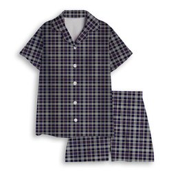 ScotsTee Shop Scottish Rutherford Simon Travis Alan Women's Short Sleeve Short Set Tartan Pyjama Set