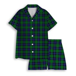 ScotsTee Shop Scottish Graham of Menteith Modern Women's Short Sleeve Short Set Tartan Pyjama Set