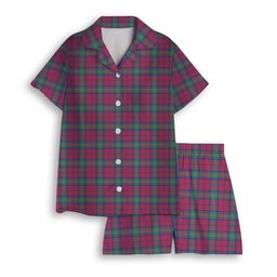 ScotsTee Shop Scottish Lindsay Ancient Women's Short Sleeve Short Set Tartan Pyjama Set