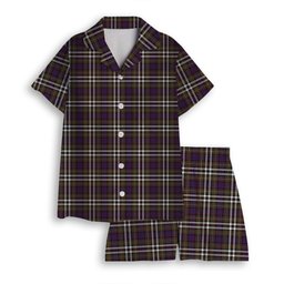 ScotsTee Shop Scottish MacDonell of Glengarry Dress Modern Women's Short Sleeve Short Set Tartan Pyjama Set