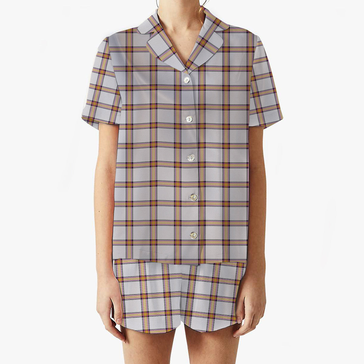 ScotsTee Shop Scottish Young Christina Modern Women's Short Sleeve Short Set Tartan Pyjama Set