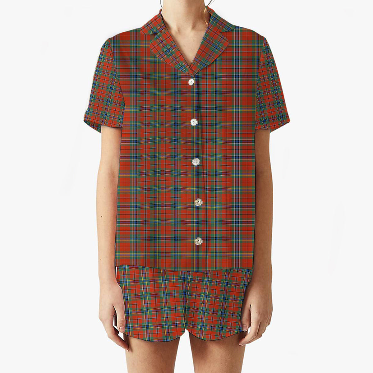 ScotsTee Shop Scottish McLean of Duart Ancient Women's Short Sleeve Short Set Tartan Pyjama Set