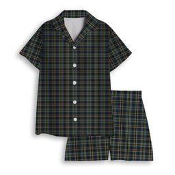 ScotsTee Shop Scottish Scott Green Modern Women's Short Sleeve Short Set Tartan Pyjama Set