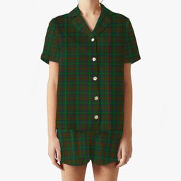 ScotsTee Shop Scottish Shaw of Tordarroch Green Hunting Women's Short Sleeve Short Set Tartan Pyjama Set