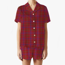 ScotsTee Shop Scottish McLeod Red Modern Women's Short Sleeve Short Set Tartan Pyjama Set
