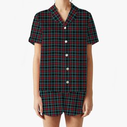 ScotsTee Shop Scottish Lindsay-McGee Ancient Clan Women's Short Sleeve Short Set Tartan Pyjama Set
