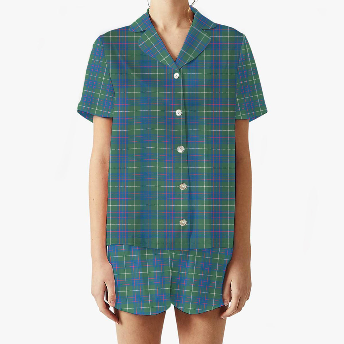ScotsTee Shop Scottish MacIntyre Hunting Ancient Women's Short Sleeve Short Set Tartan Pyjama Set
