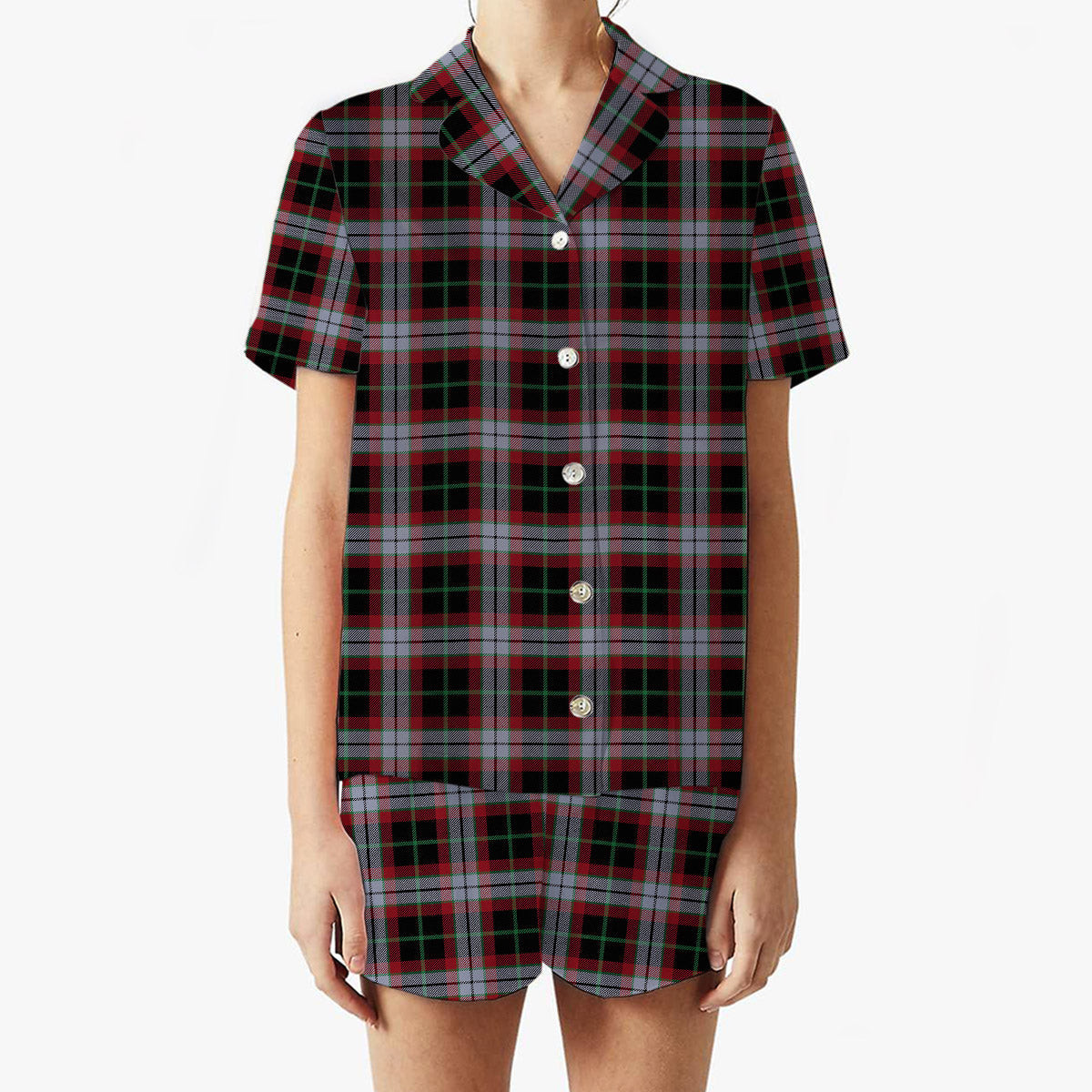 ScotsTee Shop Scottish Lindsay Hunting Ancient Women's Short Sleeve Short Set Tartan Pyjama Set