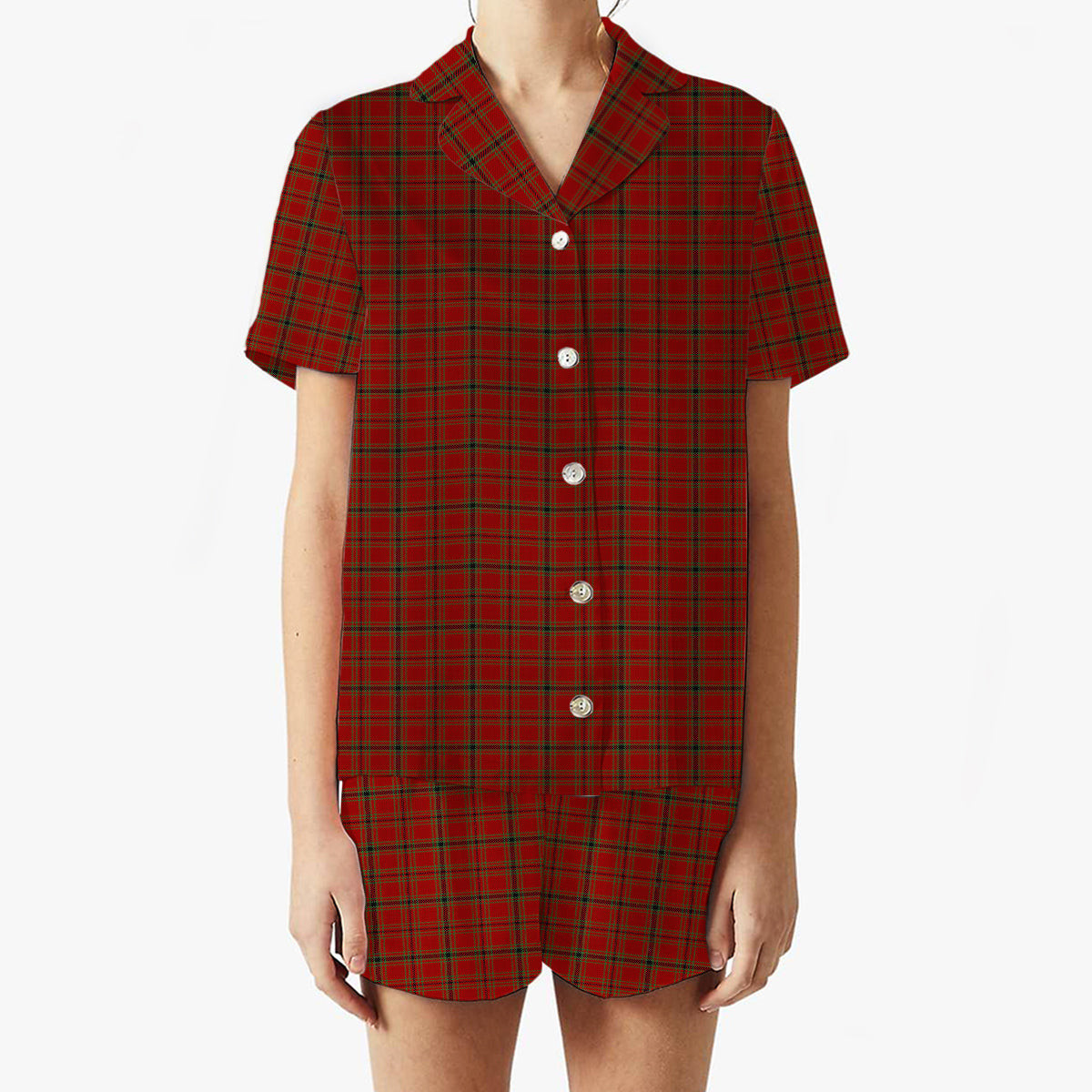 ScotsTee Shop Scottish MacDonald of Belfinlay Women's Short Sleeve Short Set Tartan Pyjama Set