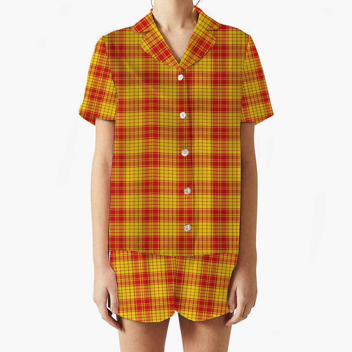 ScotsTee Shop Scottish McMillan Dress Modern Women's Short Sleeve Short Set Tartan Pyjama Set