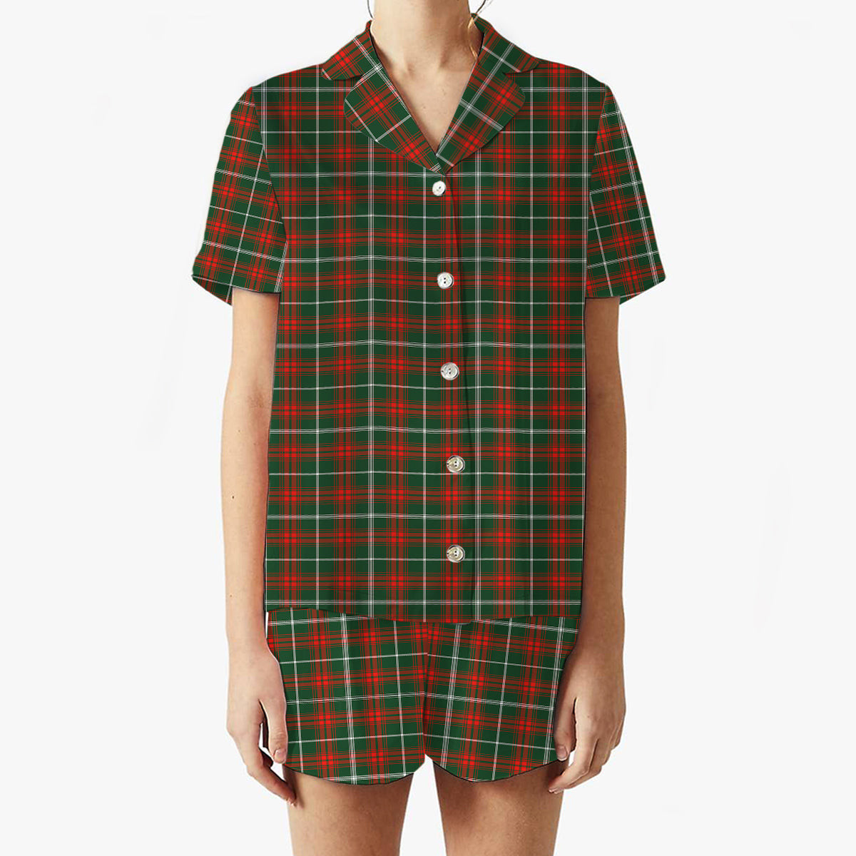 ScotsTee Shop Scottish Prince of Wales Women's Short Sleeve Short Set Tartan Pyjama Set