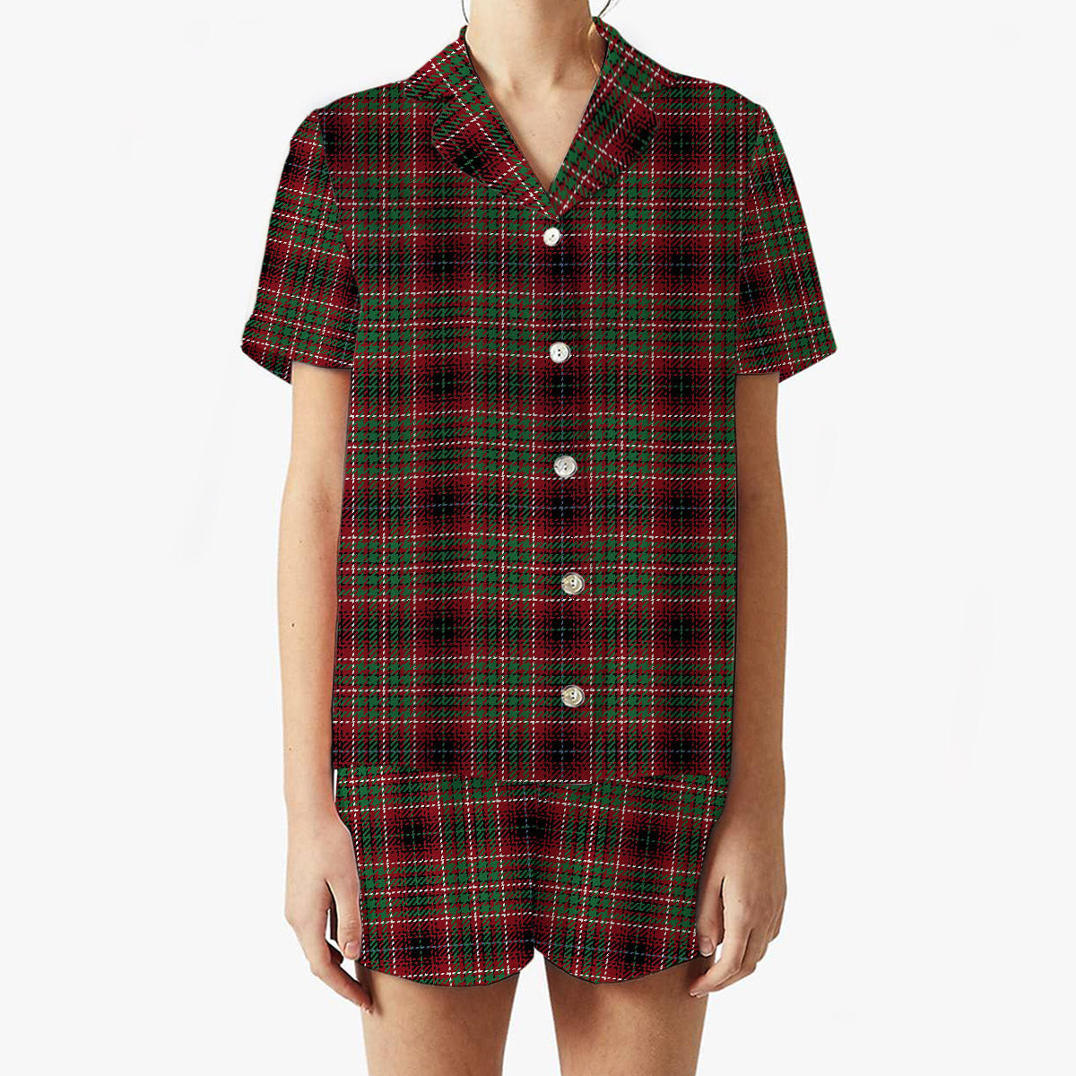 ScotsTee Shop Scottish Innes of Cowie Ancient Women's Short Sleeve Short Set Tartan Pyjama Set