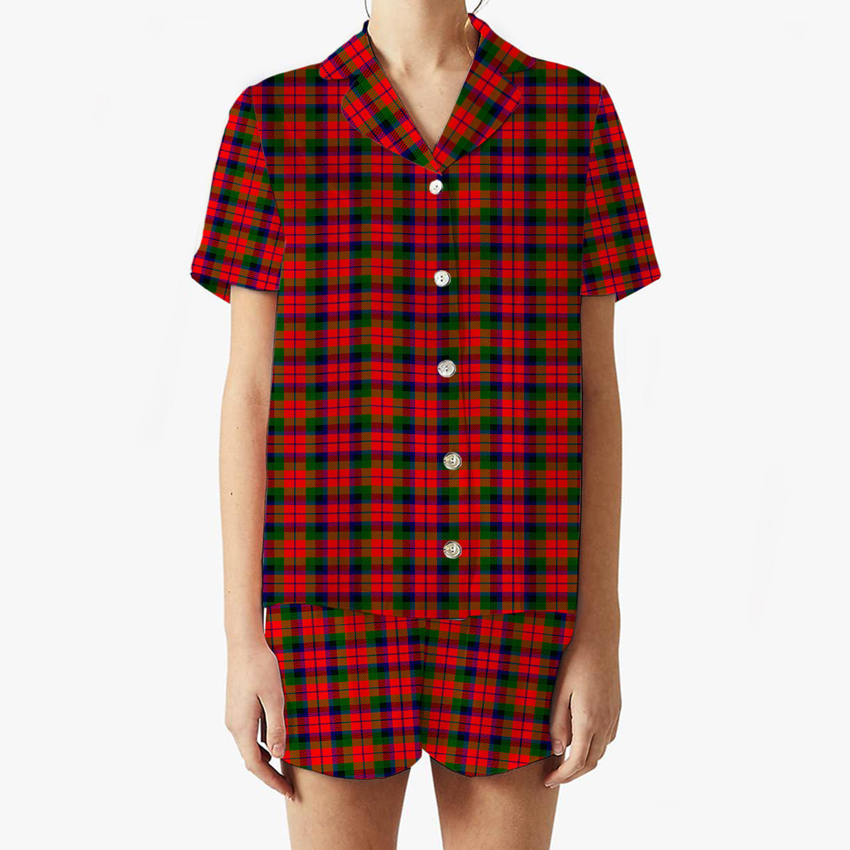 ScotsTee Shop Scottish McNaughton Modern Women's Short Sleeve Short Set Tartan Pyjama Set