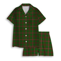 ScotsTee Shop Scottish MacKinnon Hunting Modern Women's Short Sleeve Short Set Tartan Pyjama Set