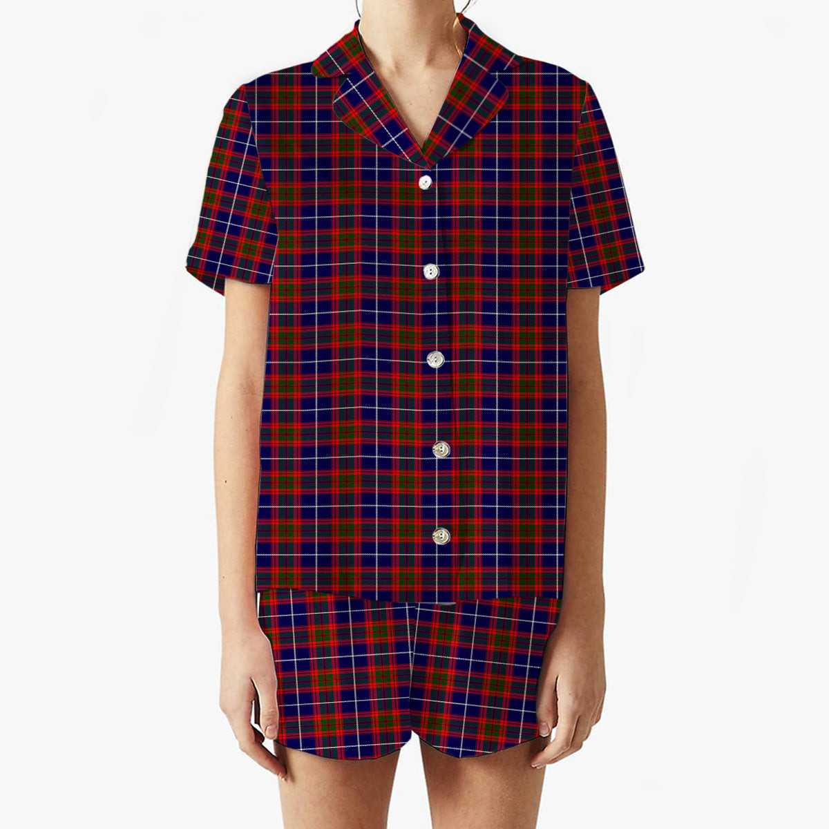 ScotsTee Shop Scottish Pennycook Modern Women's Short Sleeve Short Set Tartan Pyjama Set