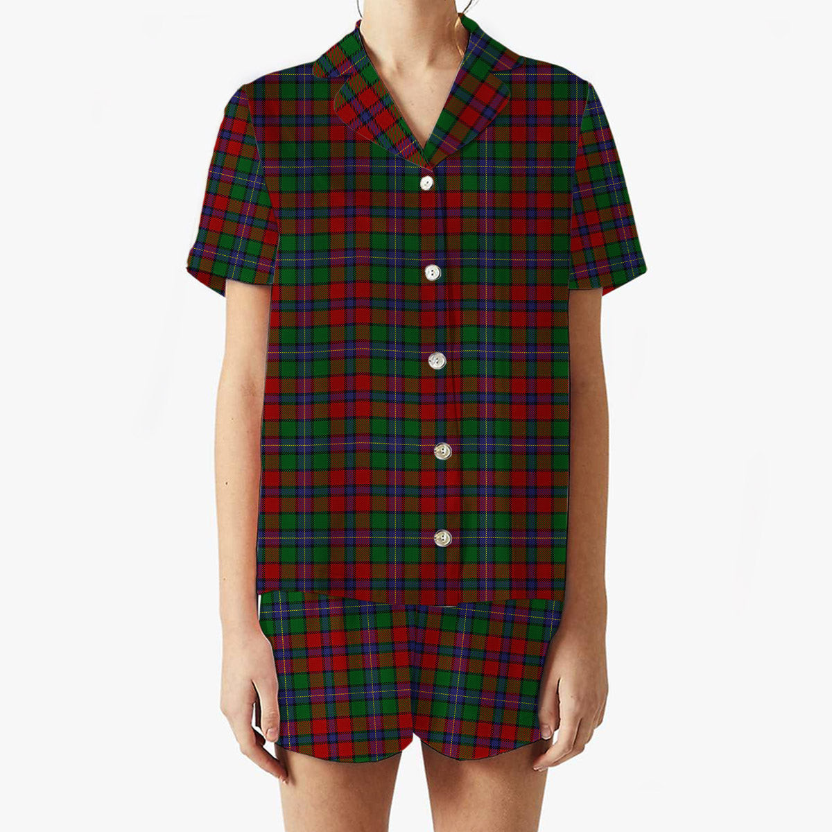 ScotsTee Shop Scottish Kilgour Symmetrical Women's Short Sleeve Short Set Tartan Pyjama Set