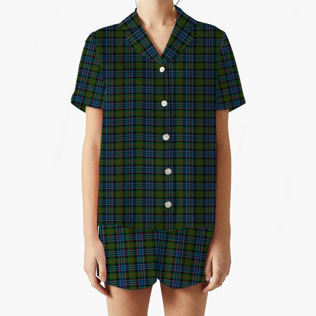 ScotsTee Shop Scottish Newlands of Lauriston Women's Short Sleeve Short Set Tartan Pyjama Set