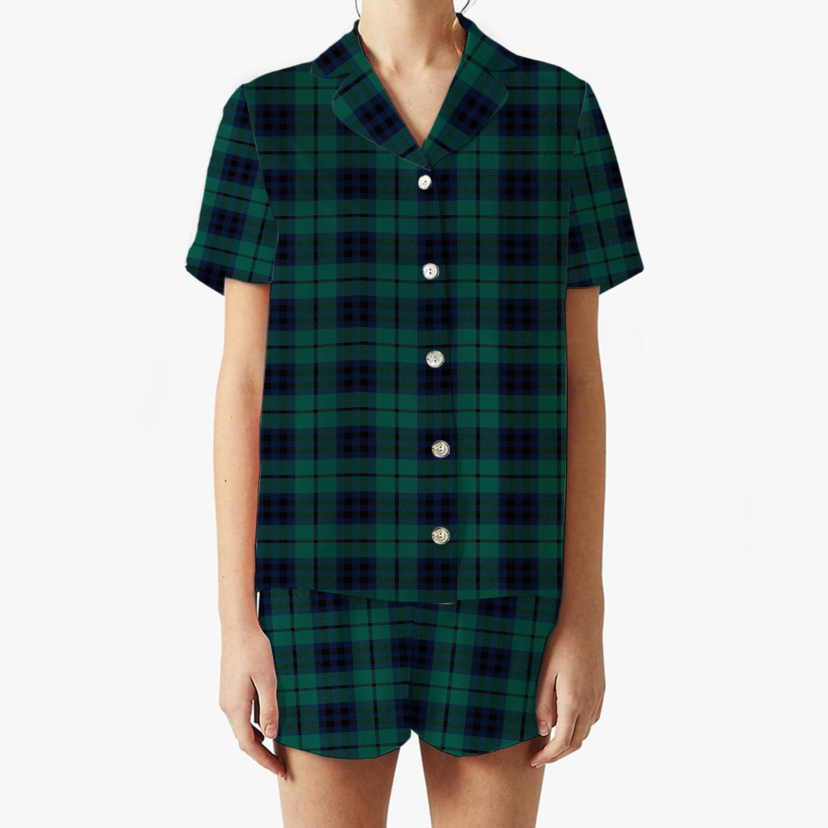 ScotsTee Shop Scottish Marshall Modern Women's Short Sleeve Short Set Tartan Pyjama Set
