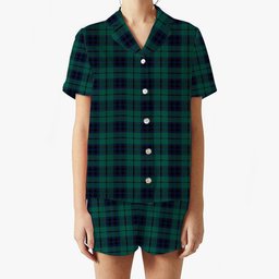 ScotsTee Shop Scottish Marshall Modern Women's Short Sleeve Short Set Tartan Pyjama Set