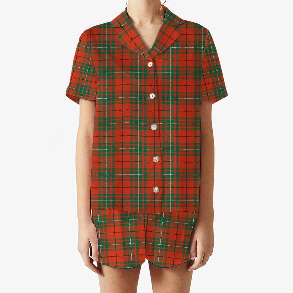 ScotsTee Shop Scottish McAuley Ancient Women's Short Sleeve Short Set Tartan Pyjama Set