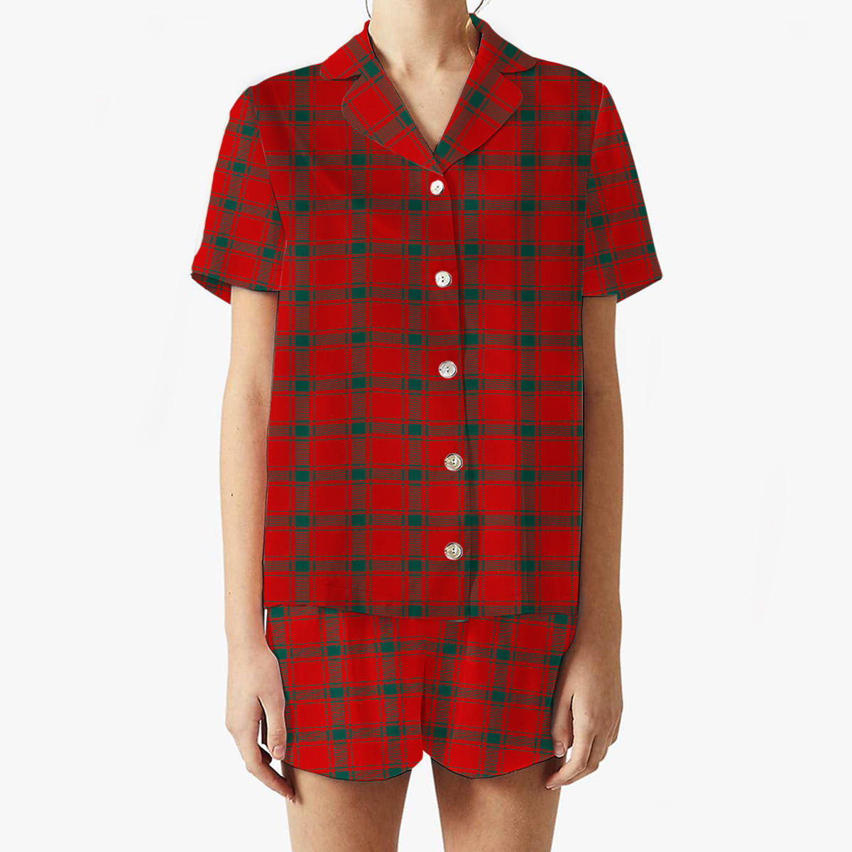 ScotsTee Shop Scottish McDonald of Sleat Modern Women's Short Sleeve Short Set Tartan Pyjama Set