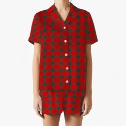 ScotsTee Shop Scottish McDonald of Sleat Modern Women's Short Sleeve Short Set Tartan Pyjama Set