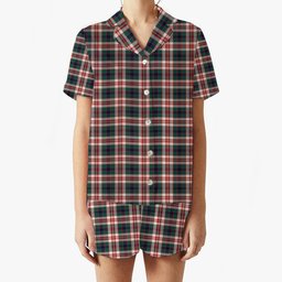 ScotsTee Shop Scottish Robertson Dress Modern Women's Short Sleeve Short Set Tartan Pyjama Set