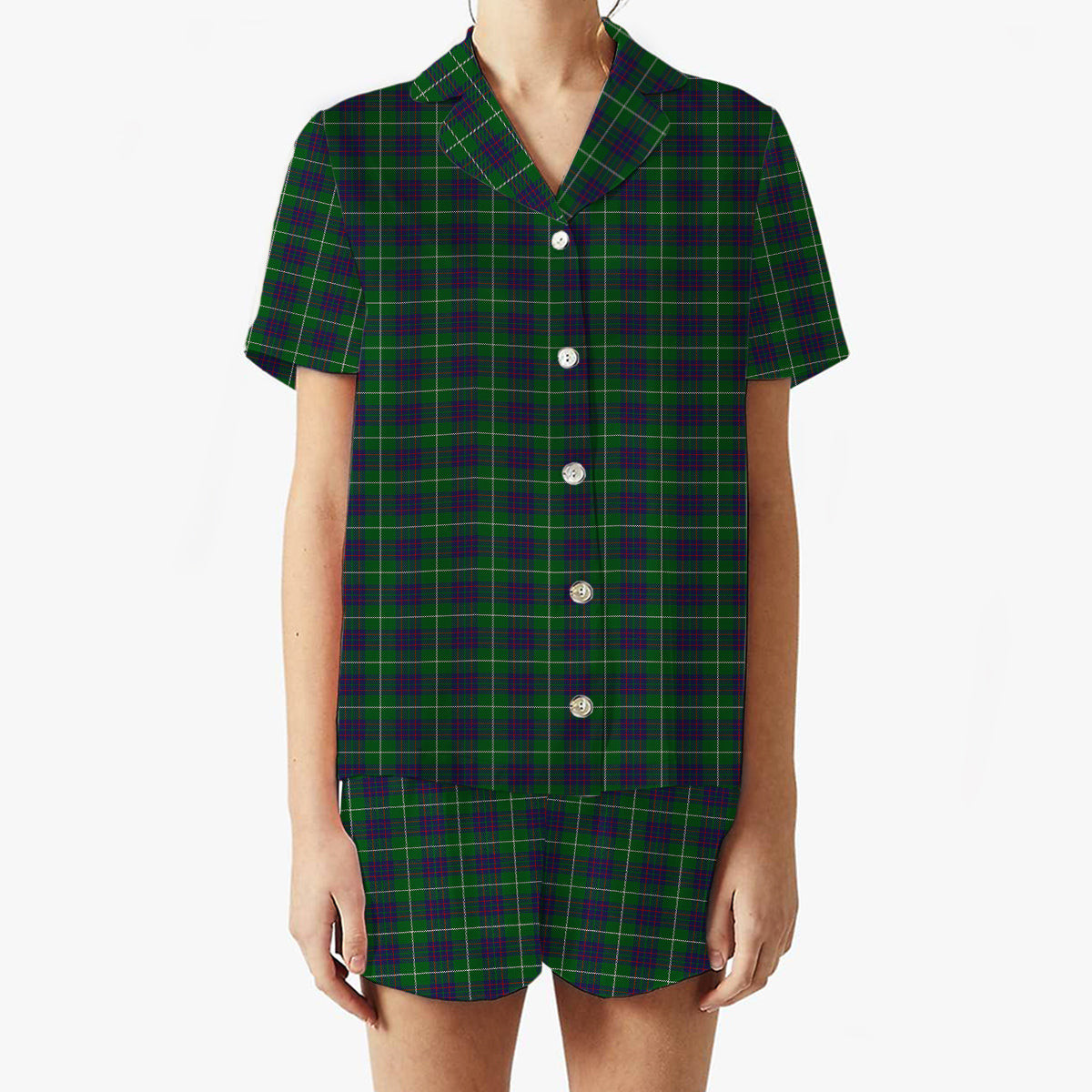 ScotsTee Shop Scottish MacIntyre Hunting Women's Short Sleeve Short Set Tartan Pyjama Set