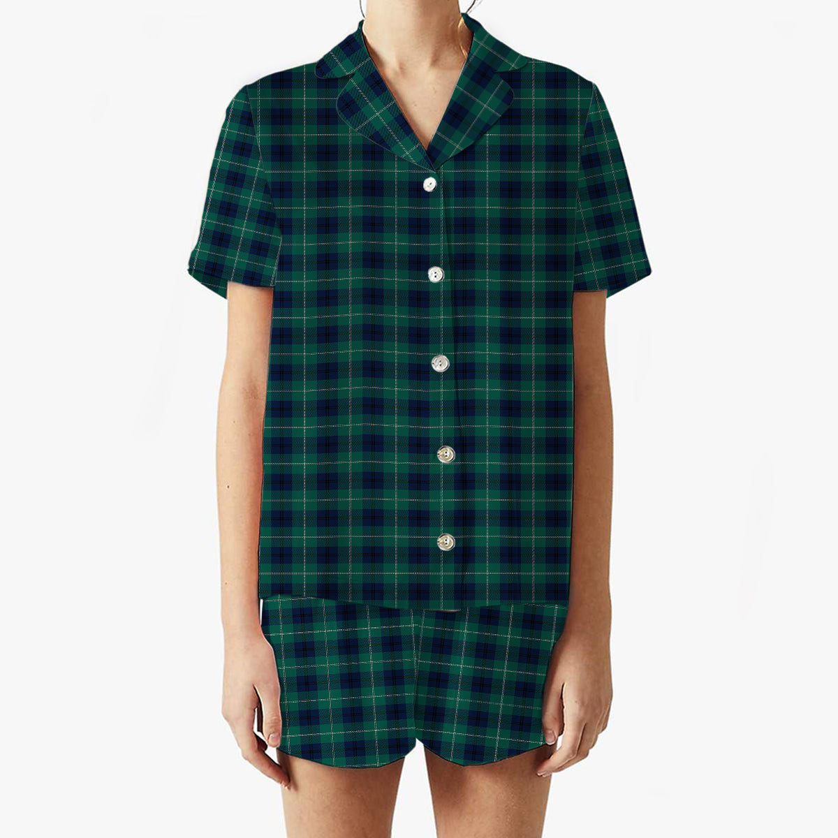 ScotsTee Shop Scottish Oliphant Modern Clan Women's Short Sleeve Short Set Tartan Pyjama Set