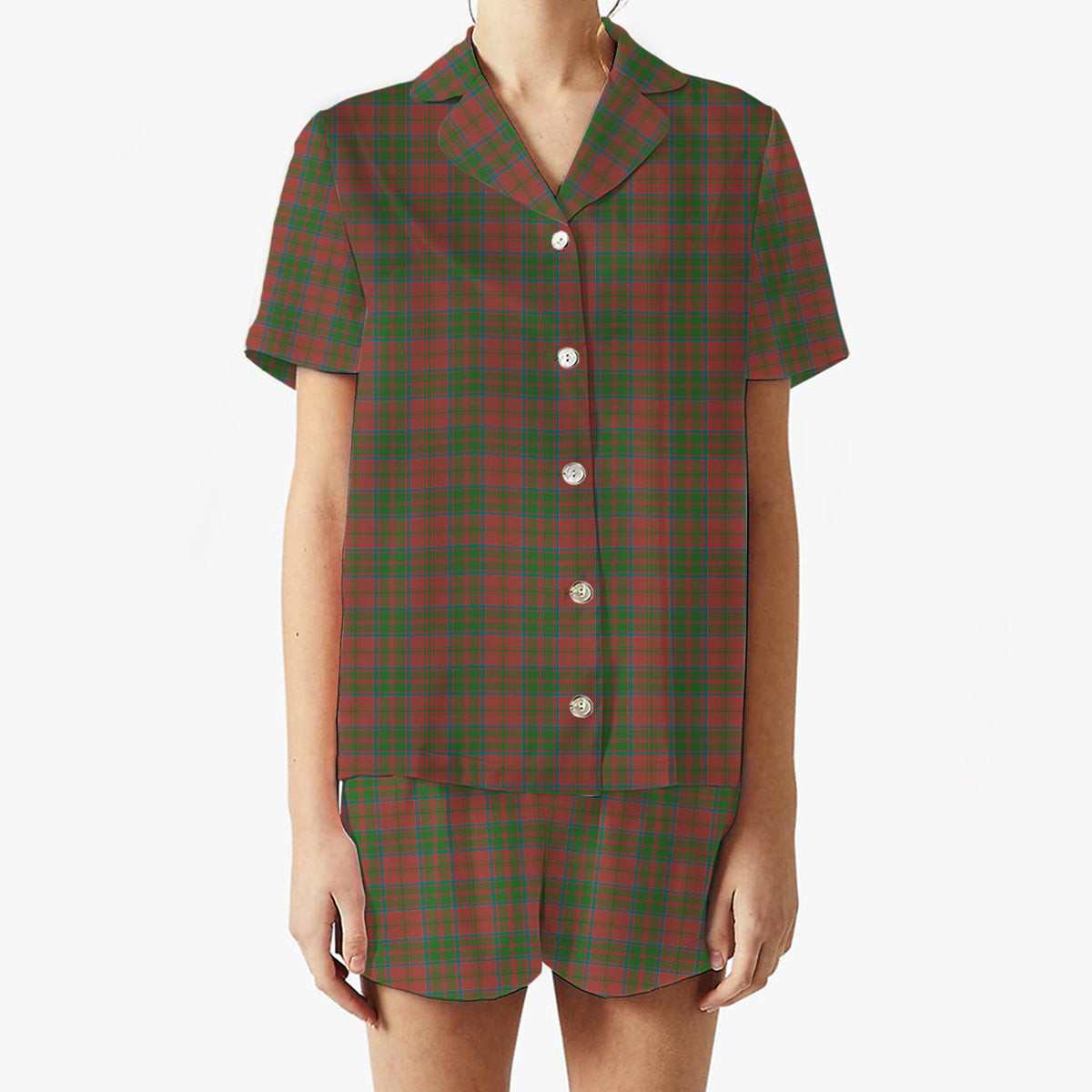ScotsTee Shop Scottish MacDonald of Glencoe Ancient Women's Short Sleeve Short Set Tartan Pyjama Set