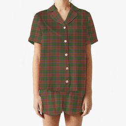 ScotsTee Shop Scottish MacDonald of Glencoe Ancient Women's Short Sleeve Short Set Tartan Pyjama Set