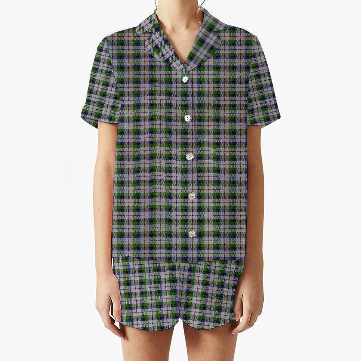 ScotsTee Shop Scottish MacNachten Dress Women's Short Sleeve Short Set Tartan Pyjama Set