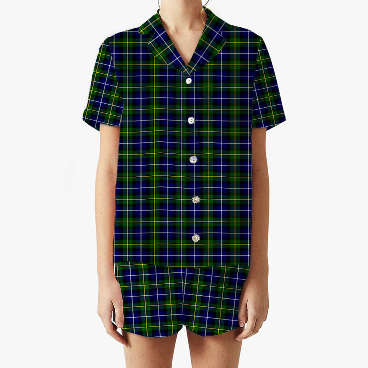 ScotsTee Shop Scottish McNeil of Barra Modern Women's Short Sleeve Short Set Tartan Pyjama Set