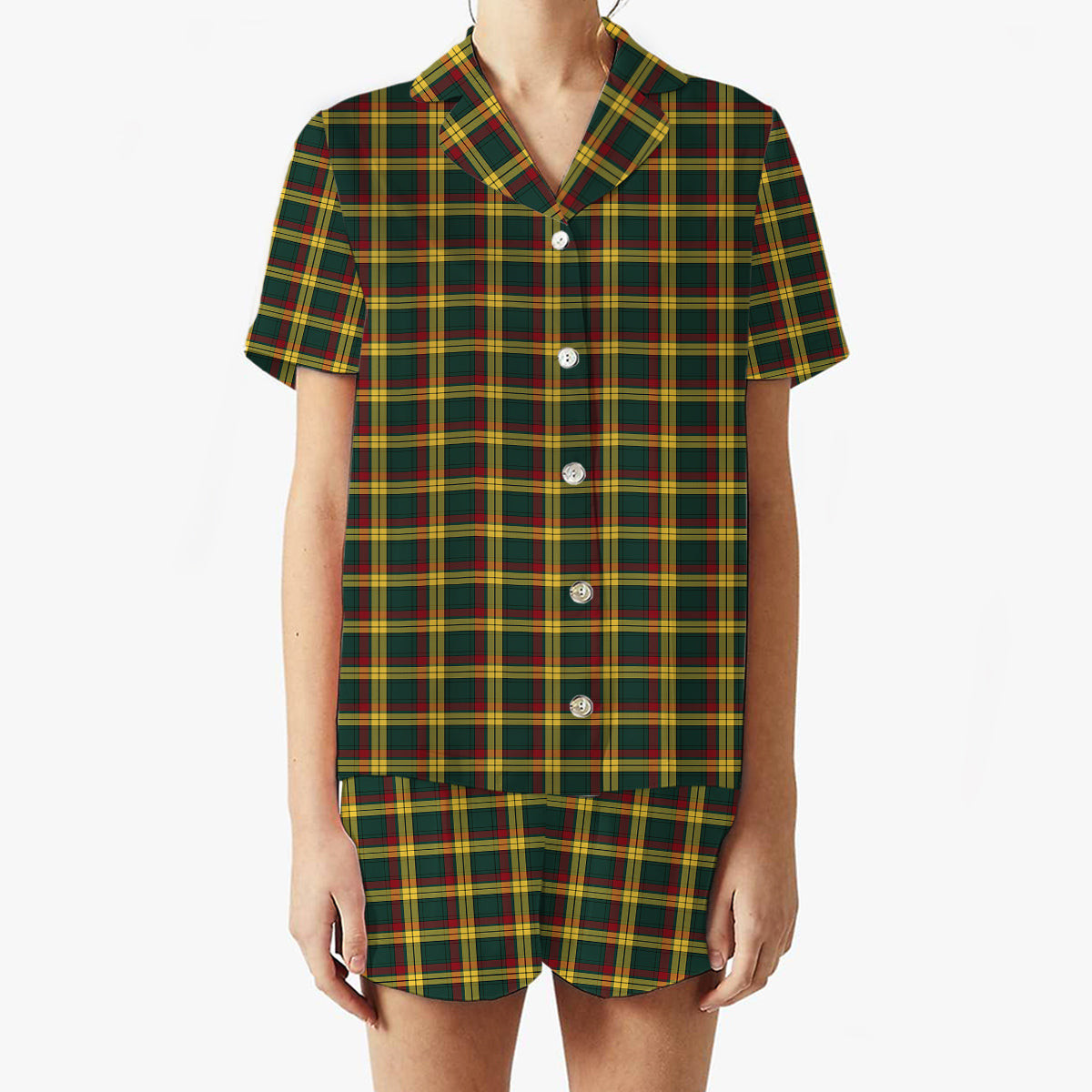 ScotsTee Shop Scottish MacMillan Old Modern Women's Short Sleeve Short Set Tartan Pyjama Set
