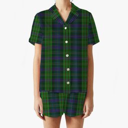 ScotsTee Shop Scottish Young, Melvina Women's Short Sleeve Short Set Tartan Pyjama Set