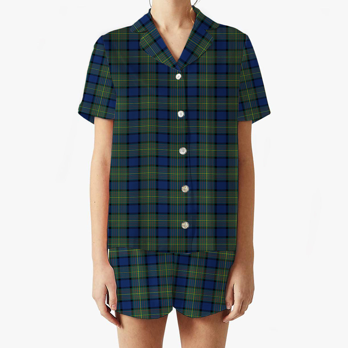 ScotsTee Shop Scottish Moore Modern Women's Short Sleeve Short Set Tartan Pyjama Set