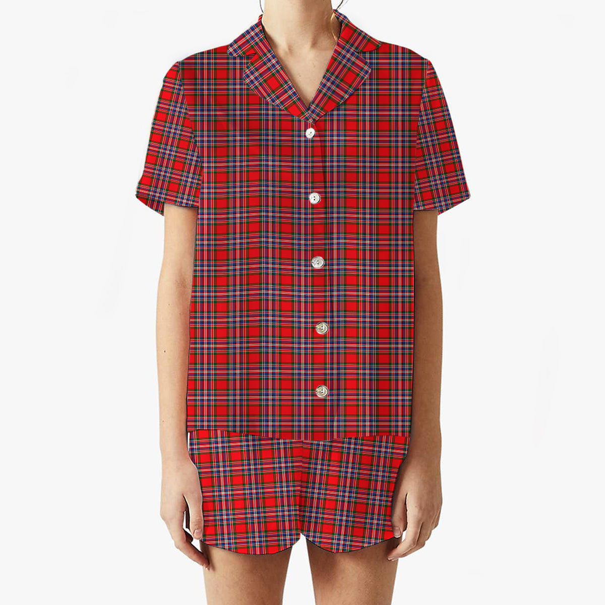 ScotsTee Shop Scottish McFarland Modern Women's Short Sleeve Short Set Tartan Pyjama Set