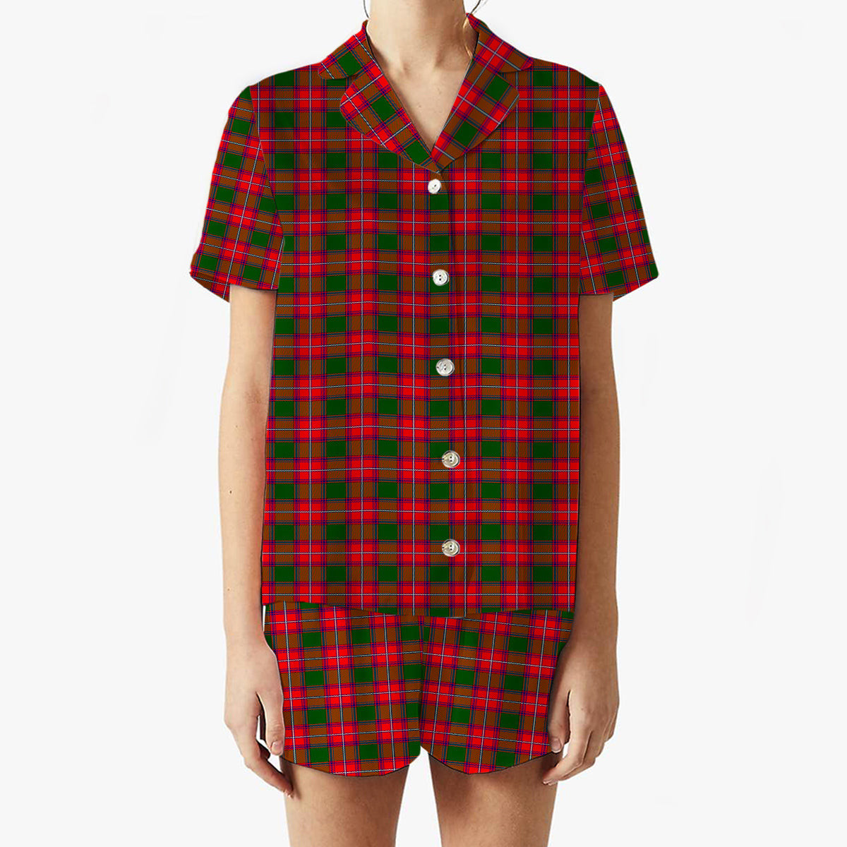ScotsTee Shop Scottish Rattray Modern Women's Short Sleeve Short Set Tartan Pyjama Set