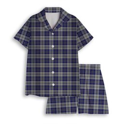 ScotsTee Shop Scottish MacPherson Dress Blue Women's Short Sleeve Short Set Tartan Pyjama Set