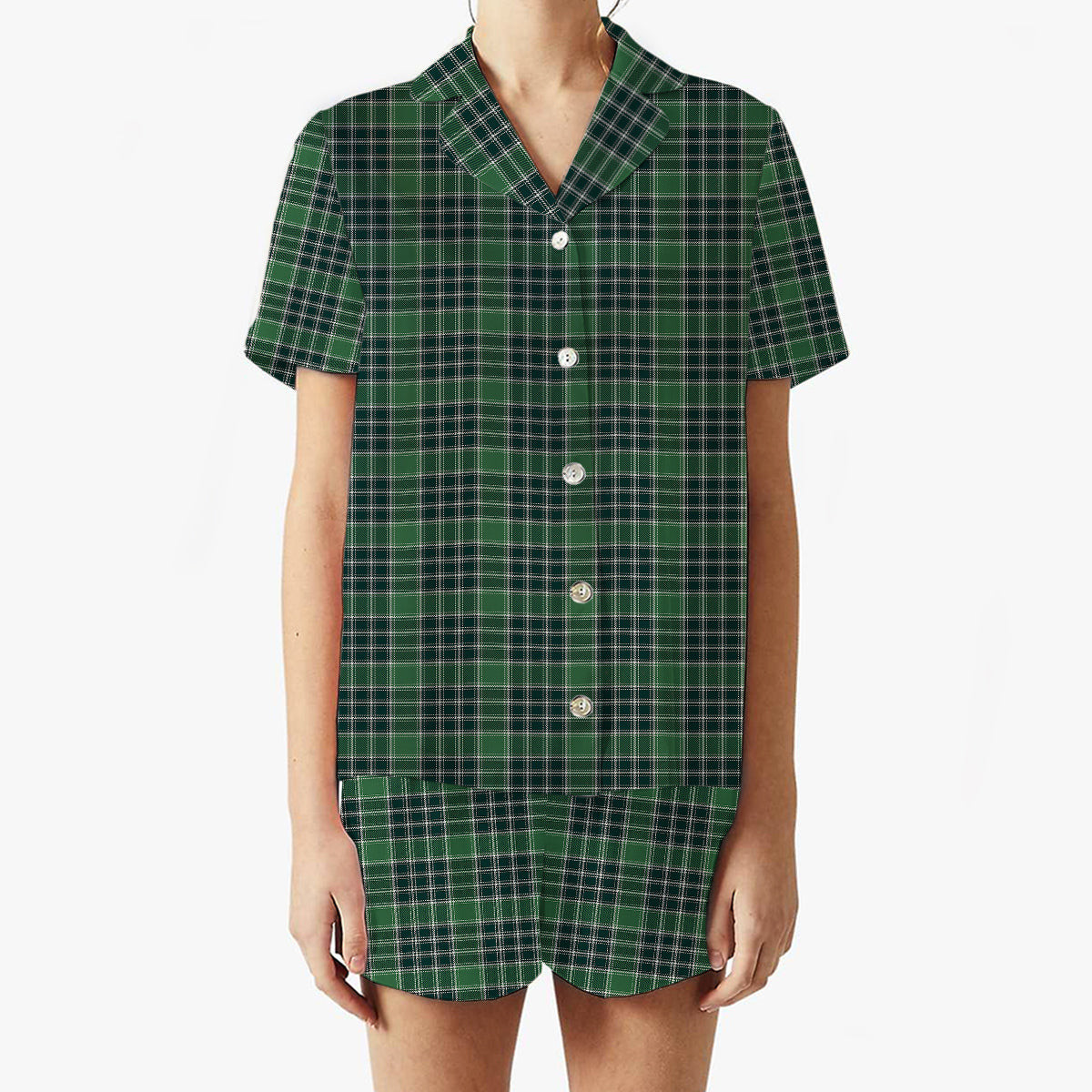 ScotsTee Shop Scottish McDonald Lord of the Isles Hunting Modern Women's Short Sleeve Short Set Tartan Pyjama Set