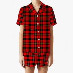 ScotsTee Shop Scottish Wallace Hunting Red Women's Short Sleeve Short Set Tartan Pyjama Set