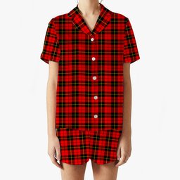 ScotsTee Shop Scottish Wallace Hunting - Red Women's Short Sleeve Short Set Tartan Pyjama Set